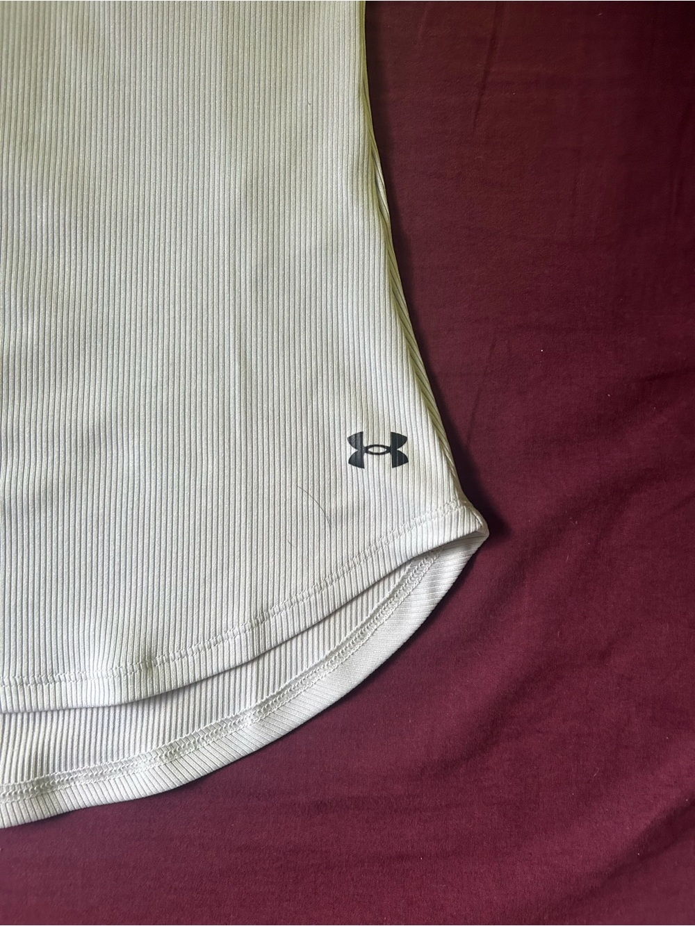 Under Armour Women’s Light Blue/Grey Ribbed Racerback Tank - Picture 2 of 4